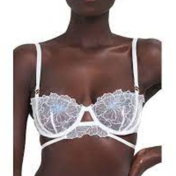 Bluebella Vienna White Blue Lace Floral Embroidery Underwire Bra Style 41214 34B - Picture 10 of 10